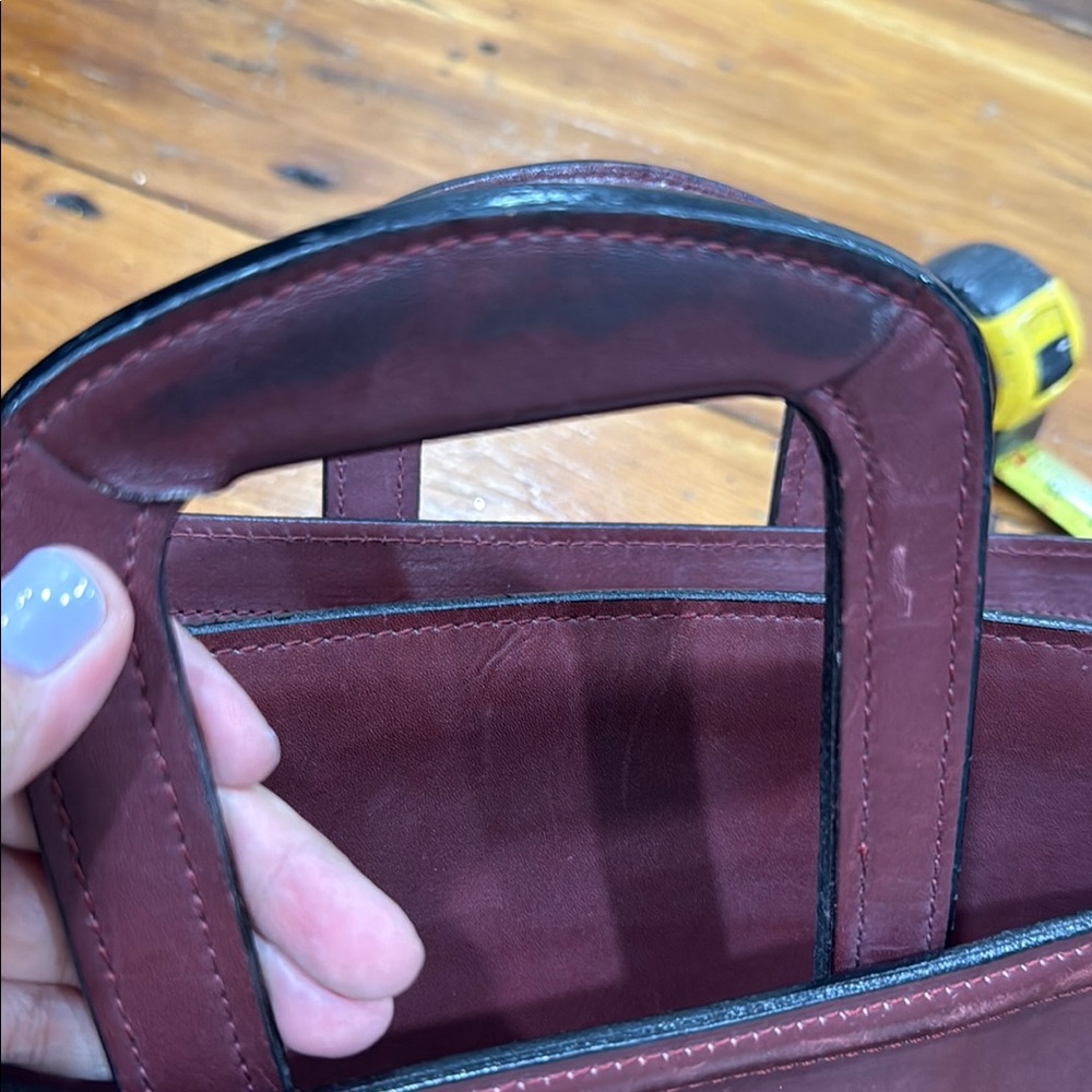 C & C Leather Burgundy Briefcase with Classic Design - Picture 9 of 12
